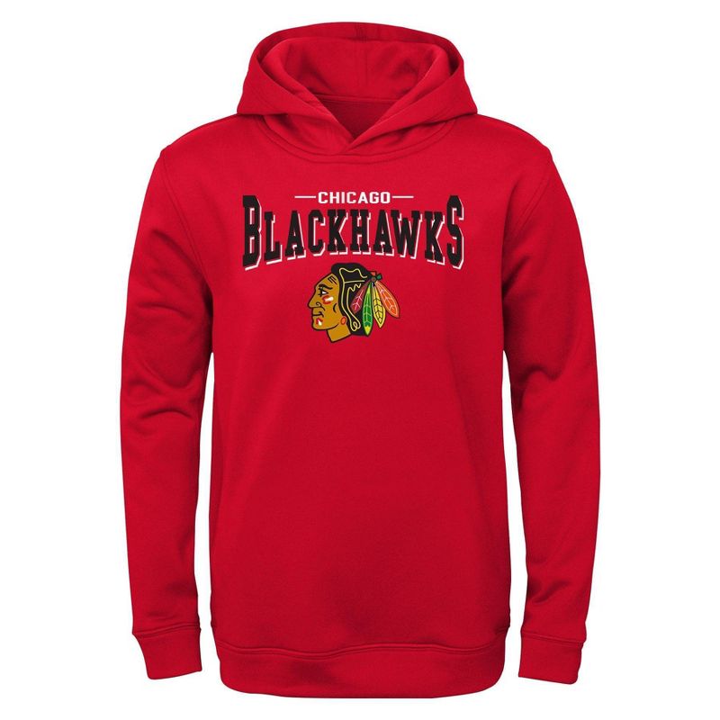 NHL Chicago Blackhawks Boys&#39; Poly Core Hooded Sweatshirt, 1 of 2