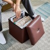 VECELO Folding Storage Ottoman Bench, Versatile Shoestool & Footstool, Bedroom Bench with Storage, Holds up to 660 lb - 2 of 4