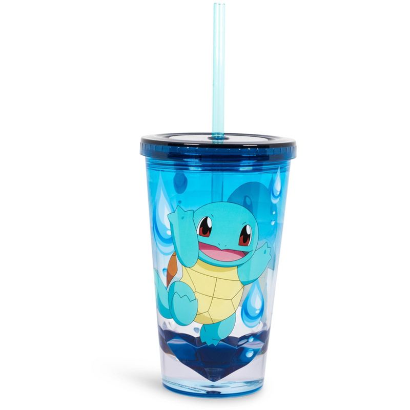 Just Funky Pokemon Squirtle 16oz Plastic Carnival Cup Tumbler with Lid and Reusable Straw, 1 of 7