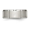 Black Bow Jewelry Men's 8mm Stainless Steel Grooved & Beveled Edge Standard Fit Band - 3 of 4