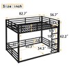 Kumasinova Metal Bunk Bed,Heavy Duty Floor Bunk Bed with Ladder,High Guardrail for Kids,Adults,School,Bedroom,Noise Reduced - 2 of 4