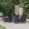 vidaXL Patio Dining Set Outdoor Dining Set Table and Chair Set for Garden - Dark Gray 63" Table Length 6 Chairs - 2 of 4