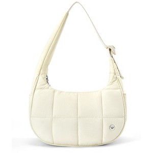 Small Puffer Crescent Shoulder Bag , Nylon Quilted Shoulder Purses, Puffy Handbags with Adjustable Strap - 1 of 4