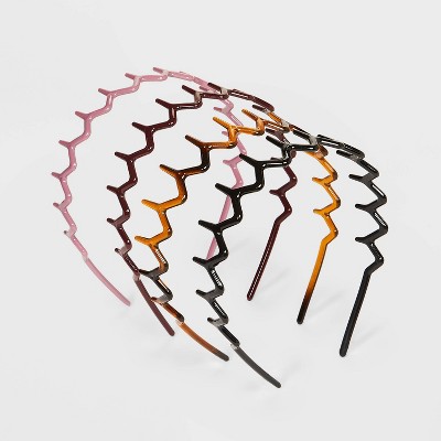 Girls' 4pk Zig-Zag Comb Headbands - art class™ Pink/Black