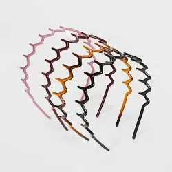 Girls' 4pk Zig-Zag Comb Headbands - art class™ Pink/Black