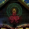 Aurio Amazing Seasons 28" Pre-lit Christmas Artificial Wreath with Candle and Bow Red/Yellow/Green LED Lights: Indoor/Outdoor Decor - 2 of 2