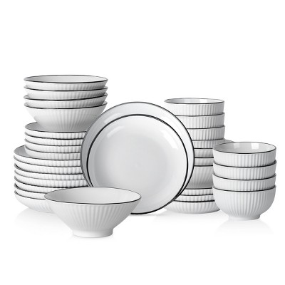 Christian Siriano Lustra 32-Piece Dinnerware Set Stoneware, Service for 8