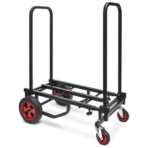 Pyle Compact 8 in 1 Adjustable Folding Multi Cart Hand Truck Dolly Platform Professional Equipment Cart, Extends from 27.52 to 44.25 Inches, Black - 1 of 4