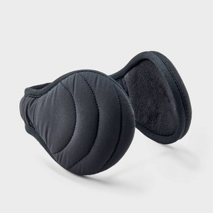 Women's Puffer Earmuff - All In Motion™ Black: Recycled Polyester, Lightweight Knit, Adjustable, Packable, One Size - 1 of 4
