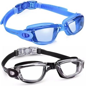 Link Active Kids Swim Goggle With Fast Clasp Technology UV Protection Leak & Fog Proof Wide View Boys & Girls Ages 3-9  2 Pack - 1 of 4