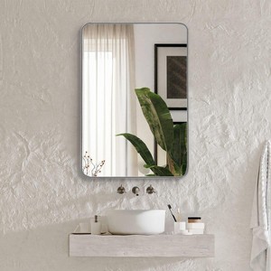 NicBex 30x22" Rect Bathroom Mirror with Aluminum Alloy Frame,Round Corner Metal Wall Mirror with 4mm HD Glass,Anti-Rust&Shatterproof Mirror - 1 of 4