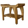 EcoDecors® Tranquility® 24" Teak Wood Shower Bench with Shelf and LiftAide® Arms in EarthyTeak Finish - Target Plus Natural 24"L x 14"D x 19"H - 4 of 4