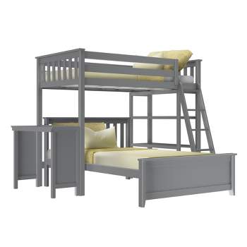 Max & Lily L-Shaped Twin over Full Bunk Bed with Bookcase and Desk