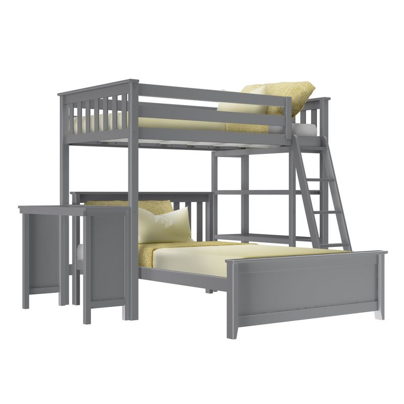 Max & Lily L-Shaped Twin over Full Bunk Bed with Bookcase and Desk, 1 of 7