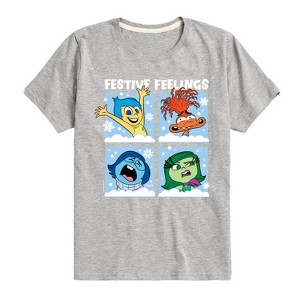 Boys' - Inside Out 2 - Festive Feelings Grid Short Sleeve Graphic T-Shirt - 1 of 4