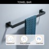 Itopfox 5 Piece Matte Black Stainless Steel Bathroom Hardware Set 23.6 Inch Towel Bar Towel Ring Hook Toilet Paper Holder with Shelf - 2 of 4