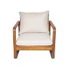 Christopher Knight Home Calla Contemporary Acacia Wood Upholstered Patio Accent Chair with Cushions - 2 of 4
