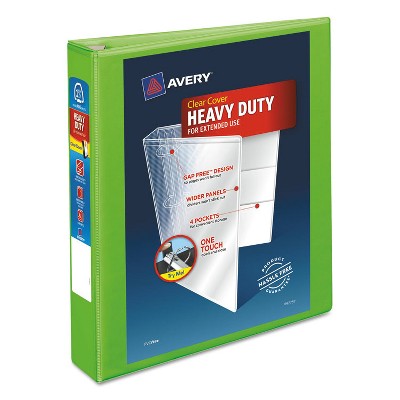 Avery Heavy-Duty View Binder w/Locking EZD Rings 1 1/2" Cap Chartreuse 79773