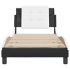 vidaXL Bed Frame without Mattress Black and White 39.4"x74.8" Faux Leather - 4 of 4