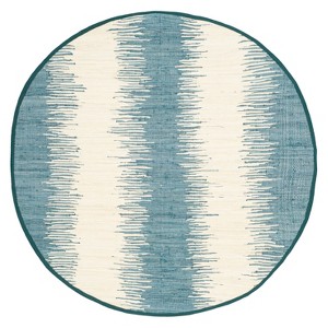 Flatweave Ikat Stripe Area Rug - Blue (6