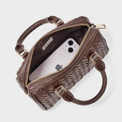 A New Day Woven Mini Bowler Crossbody bag - A New Day™ Brown — фото 4