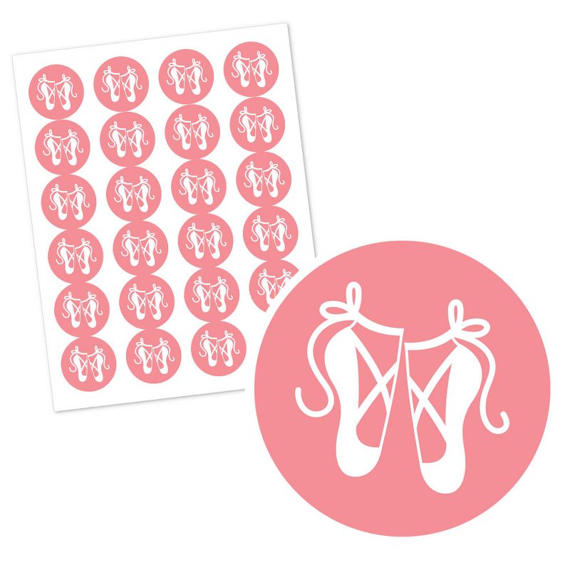 Big Dot of Happiness Tutu Cute Ballerina - Ballet Birthday Party or Baby Shower Circle Sticker Labels - 24 Count, 2 of 5