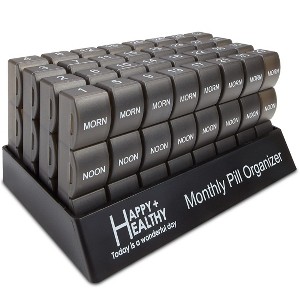 MEDca Monthly Pill Box Organizer – 3 Times Daily (Morning, Noon, Night) with 30 Day Pill Case, 32 Slots for Medication, Vitamins, Supplements & Travel - 1 of 4
