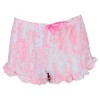 Not a Morning Person Women's Pink Ribbon Tie-Dye Notch Short Sleeve and Shorts Set - 3 of 4