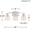 360 Lighting Richter Modern Wall Light Polished Nickel Hardwire 22" 3-Light Fixture Clear Glass Shade for Bedroom Bathroom Vanity Reading Living Room - 4 of 4