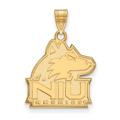 Black Bow Jewelry 14k Yellow Gold Northern Illinois Huskies NCAA Large Pendant