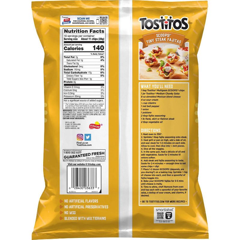 Tostitos Multigrain Scoops! Tortilla Chips-10oz, 3 of 5