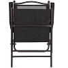 ADILE Patio Folding Chairs Outdoor Patio Dining Chairs w/Armrest, Set of 2, Black - 3 of 4