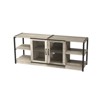 TV Stand-Industrial Entertainment Center with 2 Mesh Doors, Wood Rustic TV Console, 2 Tier Farmhouse TV Table for Living Room, Bedroom - 2 of 4