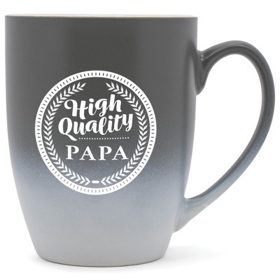 Elanze Designs Top Choice Papa Two Toned Ombre Matte Grey and White 12 ounce Ceramic Stoneware Coffee Cup Mug