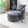 NicBex Corduroy Oversized Swivel Accent Chair,Upholstered Swivel Living Room Chairs with Ottoman and 4 Pillows,Accent Chairs for Living Room - 2 of 4