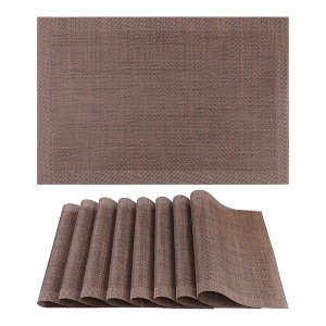 REGALWOVEN PVC Heat Resistant Wipeable Dining Placemats 18" x 12" 8 Pcs - 1 of 4