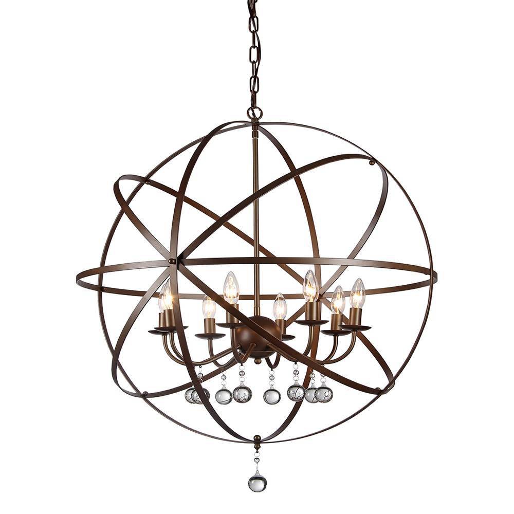 Photos - Chandelier / Lamp 31" x 31" x 8" 8-Light Jossie Chandelier Brown - Warehouse Of Tiffany