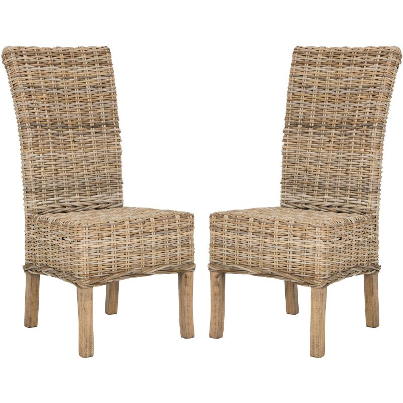 Quaker 19''H Rattan Side Chair (Set of 2) - Natural - Safavieh., 1 of 10