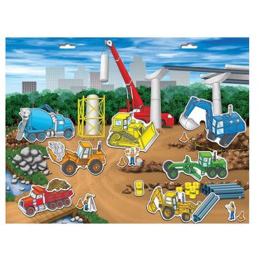 Large Multicolor Magnetic Construction Site Playset for Kids