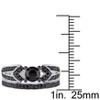 EVERLY JEWELRY | Sterling Silver Black Rhodium 1 1/8 CT Black Diamond TW Bridal Set Ring - 3 of 4