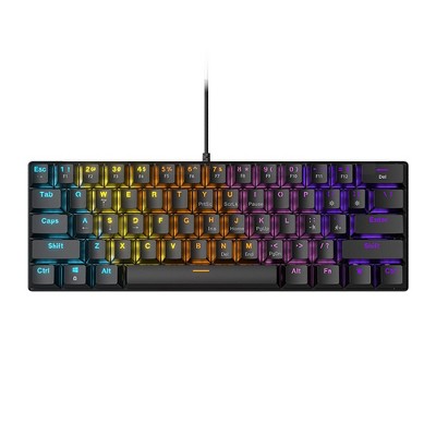 Mechanical keyboard, color matching RGB lighting effect hot-swappable wired keyboard red axis silent computer game (Black)