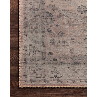 Ivory and Blush Oriental Synthetic 4' x 6' Reversible Rug