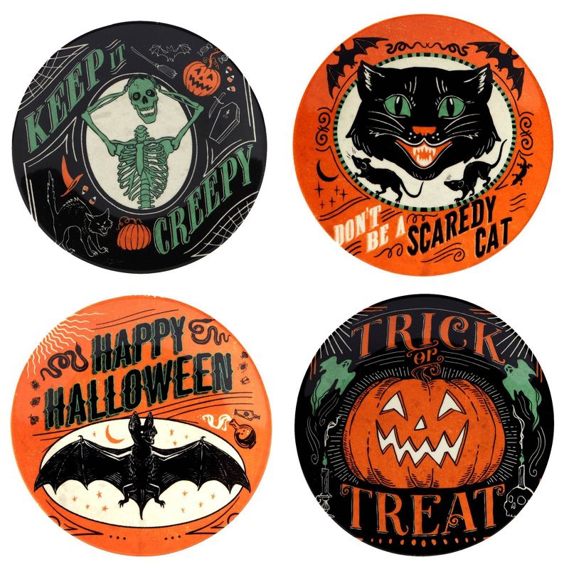6&#34; Earthenware Scaredy Cat Canape Plates - Certified International, 1 of 8
