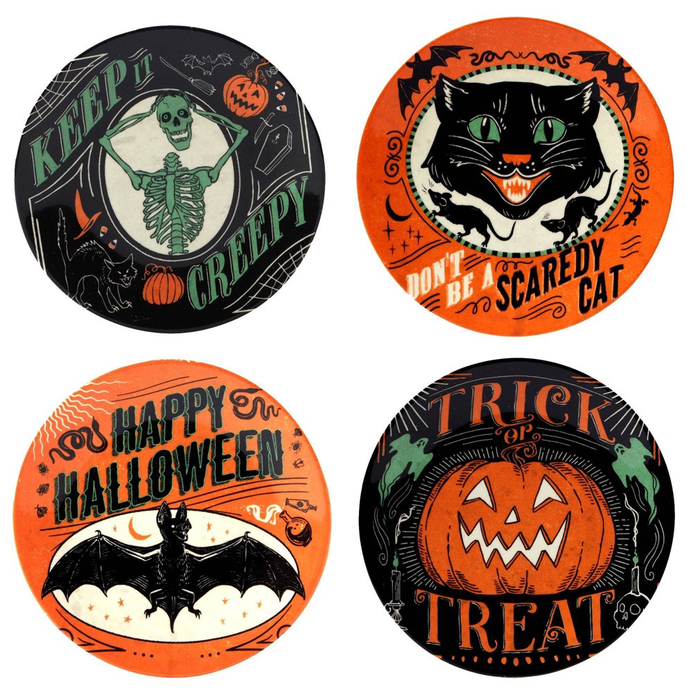 Photos - Other kitchen utensils Certified International 6" Earthenware Scaredy Cat Canape Plates  