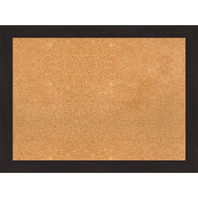 Espresso Framed Natural Cork Bulletin Board 32" x 24"