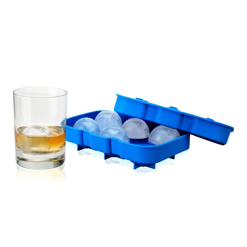 True Sphere Ice Tray, Dishwasher-Safe Silicone Ice Mold, Makes 6 Ice Spheres, Blue, 4 of 8