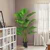 Dracelo 2 Pieces 5 Feet Artificial Monstera Tree Set with Plastic Nursery Pot for Porch and Office - 2 of 4