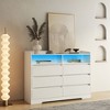 Okak Modern 6-Drawer Bedroom Dresser Nightstand with LED Sturdy Frame Storage Chest Cabinet for Living Room Hallway Kids Room - 4 of 4