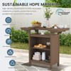 Hyleory Outdoor HDPE Bar Table with Storage Shelves and Glass Holder – Weather-Resistant Patio Entertainment Station - 4 of 4