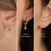 Paaaawaters Dainty 14k Gold Plated Earrings Set for Women Hypoallergenic Small Ivy Flower Star Huggie Hoop Dangle Pearl Cartilage Earrings - 4 of 4